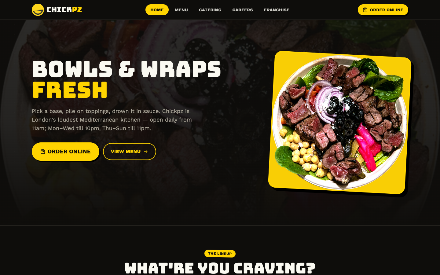 Chickpz website homepage preview