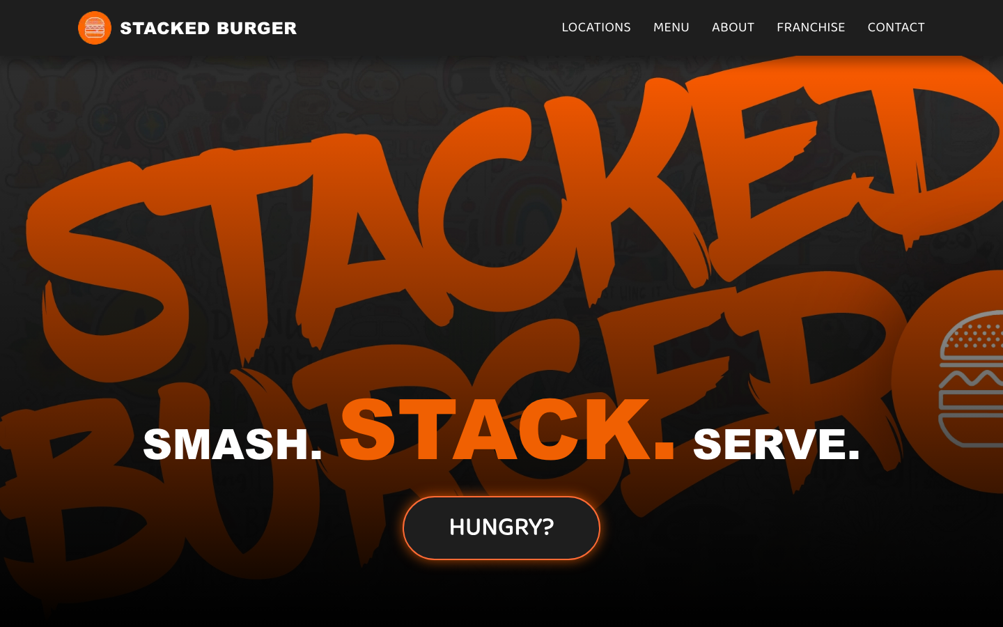 Stacked Burger website preview